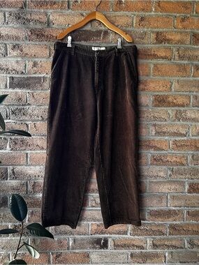 Penmans Vintage 100% Cotton Corduroy Pants Brown Green Wide Leg 36/33